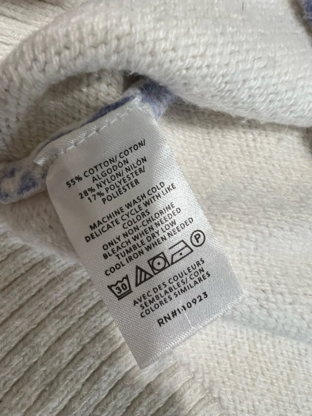 Blue Toile Floral Knit Sweater Cottagecore Romantic Grandmacore Soft Girl